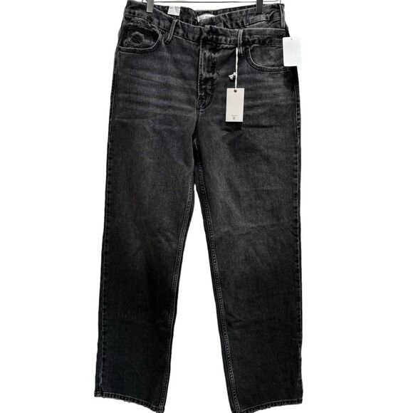 Good American Good 90s Icon Black Straight Leg Jeans Size 8 - Picture 3 of 13